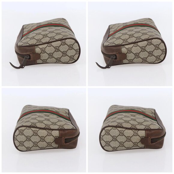 GUCCI GG Supreme Web Sherry Line Clutch Bag PVC Beige 156 01 012 Auth 149955 - Picture 16 of 16